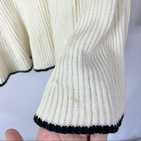 Armani Exchange White Ribbed Knit Flowy Peplum Long Sleeve Top S - Picture 4 of 4